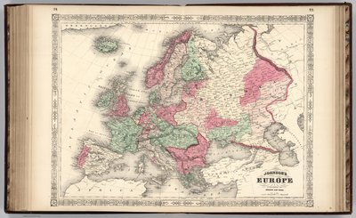 Johnsons Europa, veröffentlicht von Johnson und Ward von Alvin Jewett Johnson